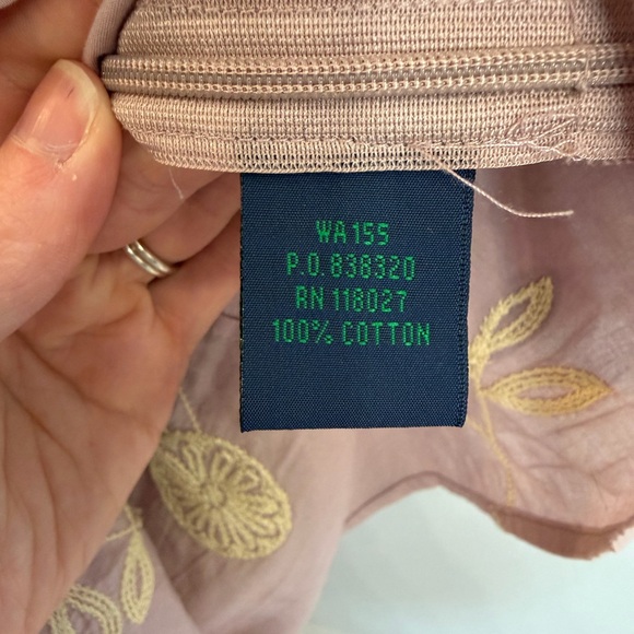 Boden Dusty Pink Embroidered Cotton Babydoll Top Sz 12 - Picture 6 of 8